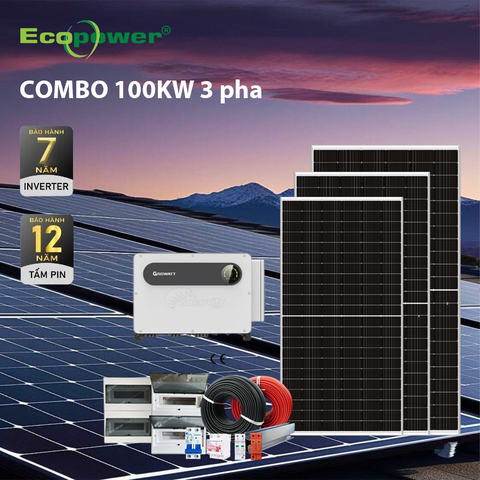 Hệ thống điện mặt trời hòa lưới 100KW 3 pha tự lắp