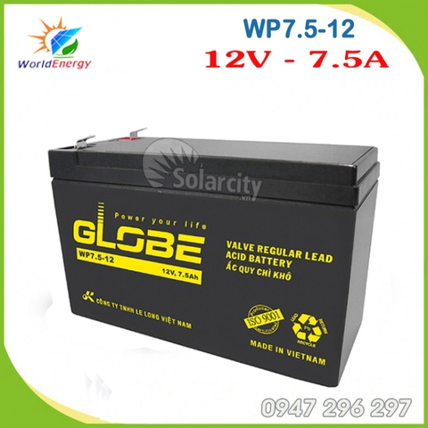 Ắc quy Globe 12V-7.5Ah (WP7.5-12)