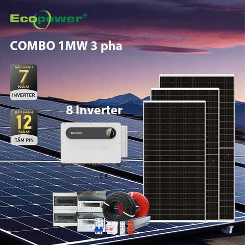Hệ thống điện mặt trời hòa lưới 1MW 3 pha tự lắp