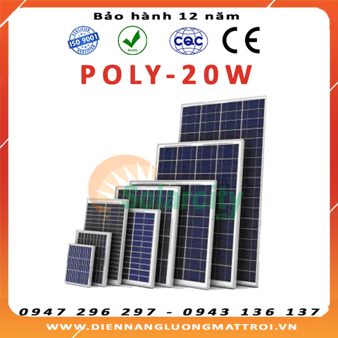 Tấm Pin Năng Lượng Mặt Trời Poly 20W