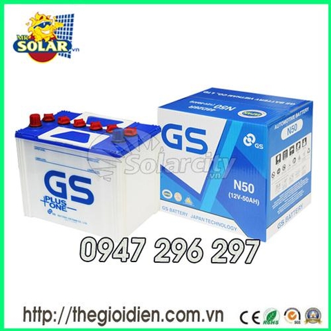 Ắc quy ô tô GS nước 12v-50Ah (N50)