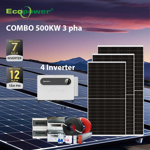Hệ thống điện mặt trời hòa lưới 500KW 3 pha tự lắp