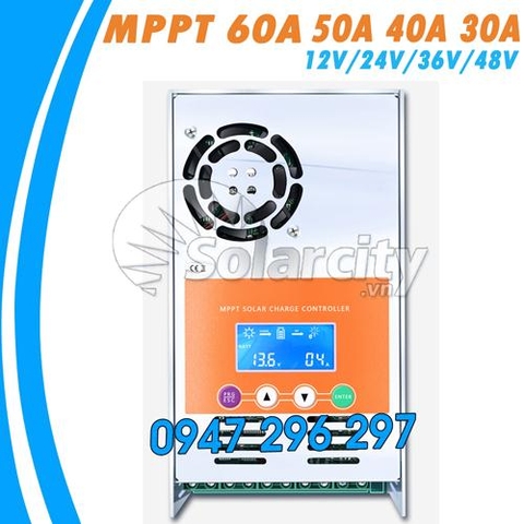 Điều khiển sạc pin mặt trời MPPT 30A LCD - 12V/24V/36V/48V Auto