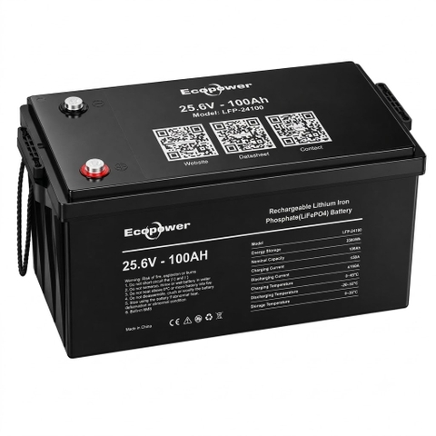 Pin Lithium Ecopower 24V 100Ah LiFePO4 | Giá Tốt, Bền Lâu