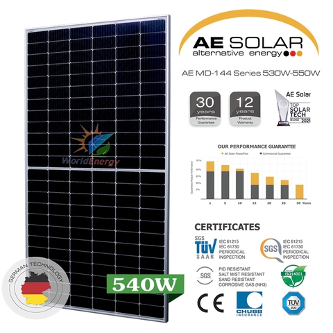 Tấm pin mặt trời AE Solar 540W