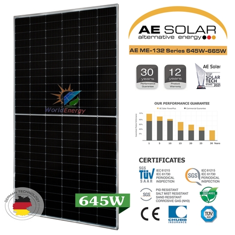 Tấm pin AE Solar 645W