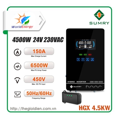  Inverter Hybrid hoà lưới, lưu trữ SUMRY 24V-4.5KW (HGX 4.5KW)