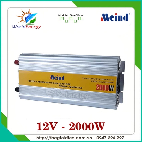 Inverter kích điện 12V-2000w Meind có sạc ắc quy