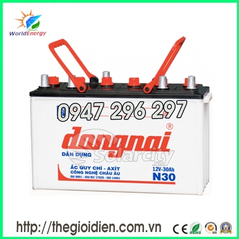 ẮC QUY ĐỒNG NAI NƯỚC 12V-30Ah (N30)