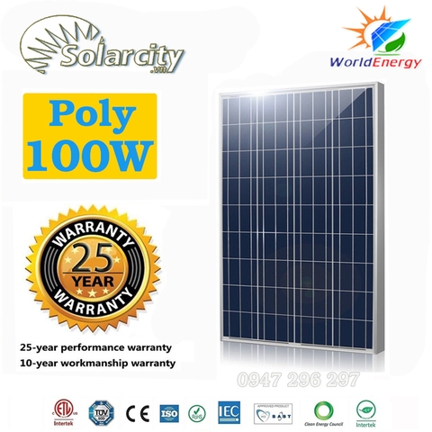 Tấm pin mặt trời Poly 100W SolarCity