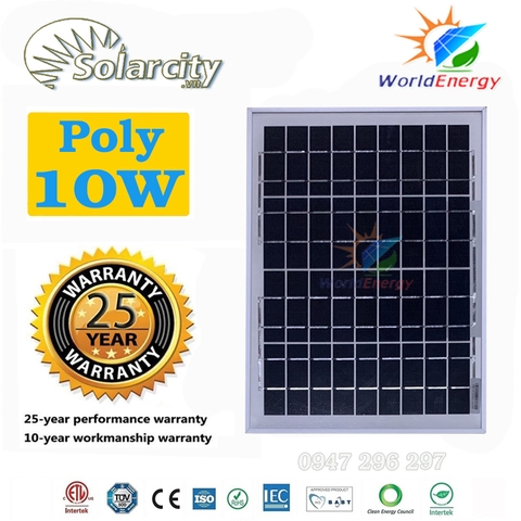 Tấm pin mặt trời Poly 10W SolarCity