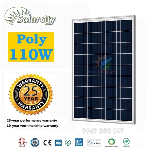 Tấm pin mặt trời Poly 110W SolarCity