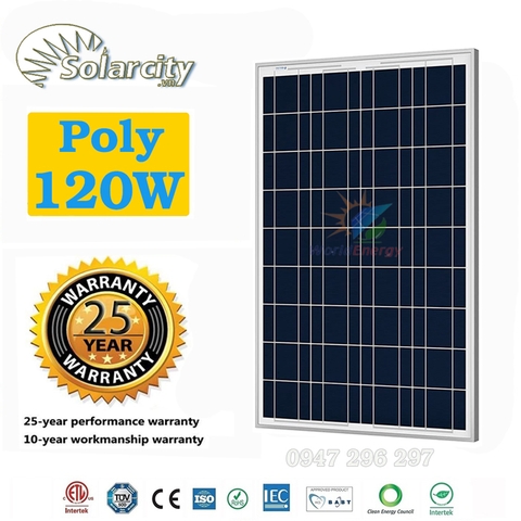 Tấm pin mặt trời Poly 120W SolarCity