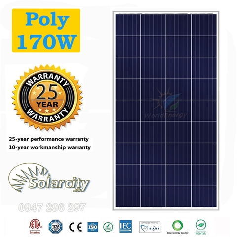 Tấm pin mặt trời Poly 170W SolarCity