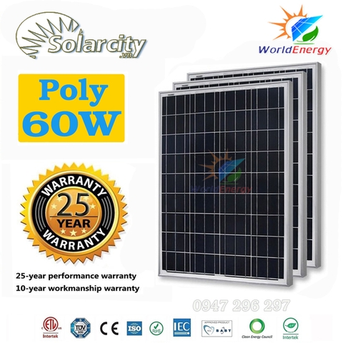 Tấm pin mặt trời Poly 60W SolarCity