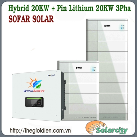 Hệ thống hòa lưới, lưu trữ 20KW 3pha