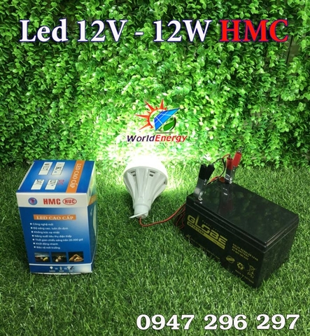 Bóng Led 12V - 12W HMC kẹp cá sấu