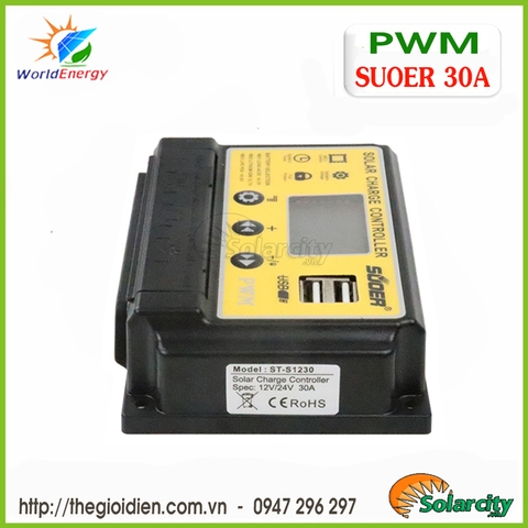  Bộ điều khiển sạc PWM 30A Suoer