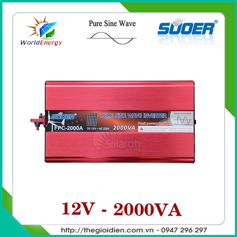 Inverter sin chuẩn Suoer 2000W - 12V
