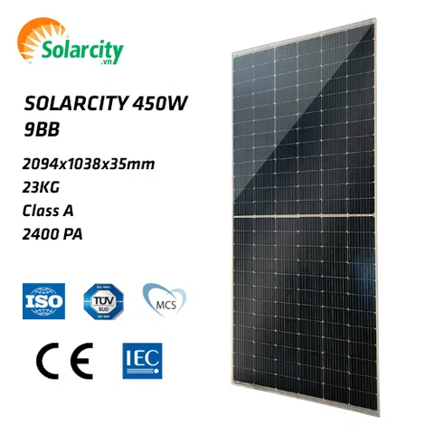 Pin Năng Lượng Mặt Trời Mono Solarcity 450W 9BB