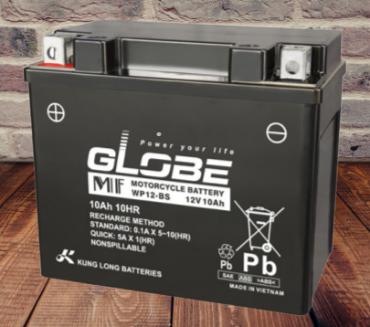 Ắc quy xe máy Globe 12V-10Ah (WP12-BS)