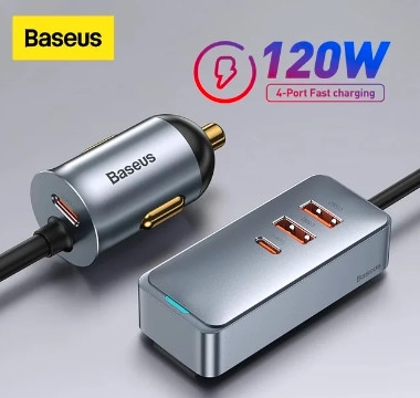 Tẩu sạc siêu nhanh 120W Baseus Share Together PPS multi-port Fast charging car charger with extension cord
