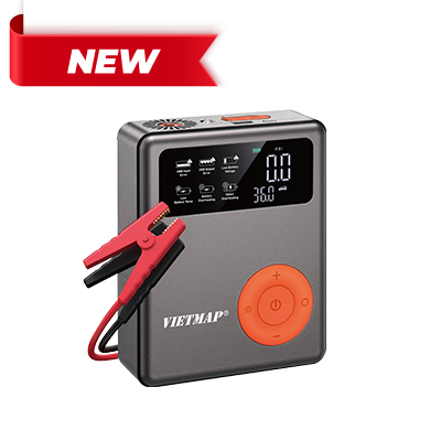 Kích bình kiêm bơm lốp 12000mah, Peakcurrent 2000A Vietmap DK-MF139