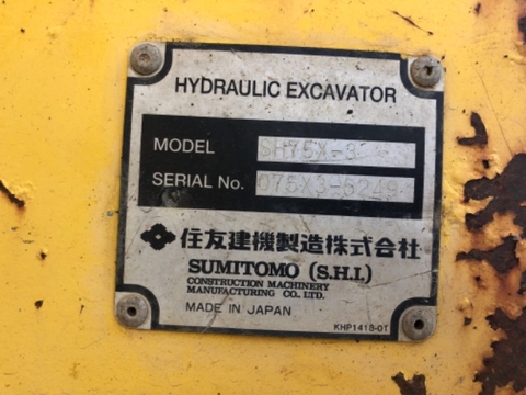 Máy xúc đào cần cứng Sumitomo SH75X-3-5249 có đường búa nguyên bản
