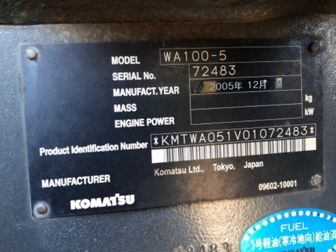 Xúc lật Komatsu WA100-5-72483