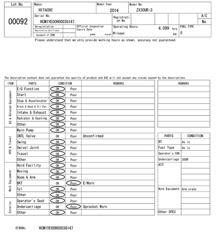 Hitachi ZX30UR-3-36147