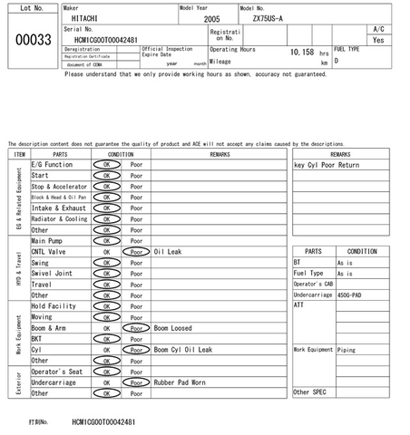 Hitachi ZX70US-A-42481