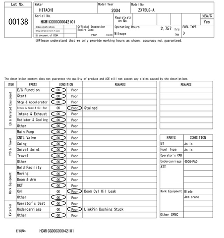 Hitachi ZX70US-A-42101