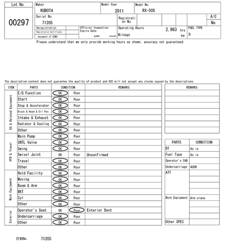 Máy xúc đào kobota RX505-71205