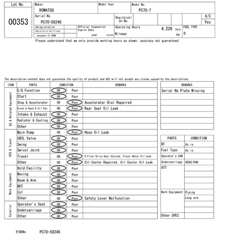 Komatsu PC70-7-58246