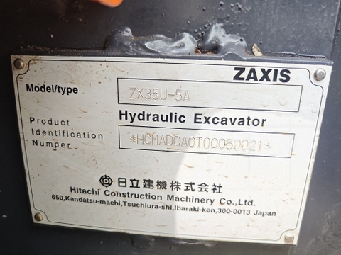 Máy xúc đào hitachi Mini ZX35U-5A-50021