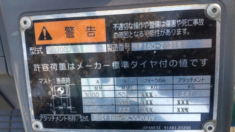 Mitsubishi FD20CD/F16D-24318