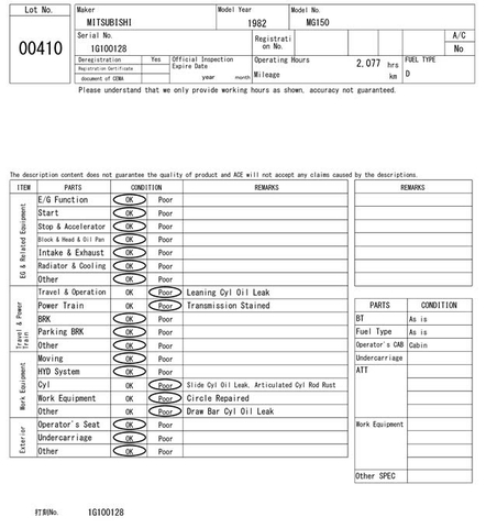May san Misubishi MG150-00128