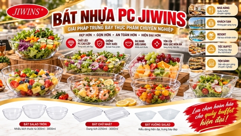 Bát nhựa PC JIWINS – Tối ưu thẩm mỹ cho quầy buffet