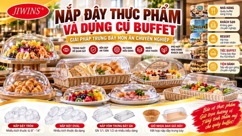 Nắp đậy thực phẩm JIWINS – Trong suốt, đẹp mắt, chuyên nghiệp