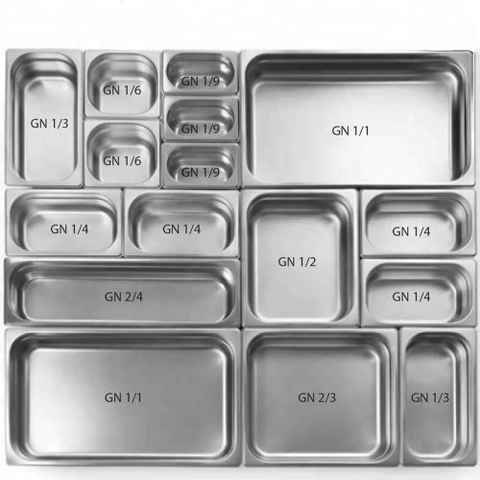 Khay GN 1/1 inox: 65mm/ 100mm/ 150mm/ 200mm