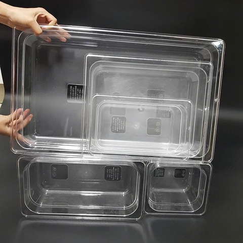 Khay GN 1/1 nhựa PC (Polycarbonate): 65mm/ 100mm/ 150mm/ 200mm