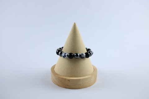 Vòng tay xâu chun luân phiên 3 màu hạt đá bán quý