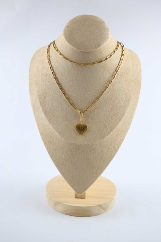 Dây chuyền mắt xích to đính charm đeo nhiều kiểu