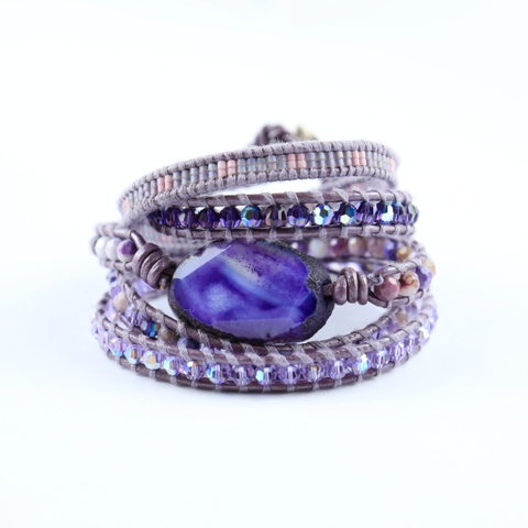 Vòng tay quấn 5 lớp có mặt đá