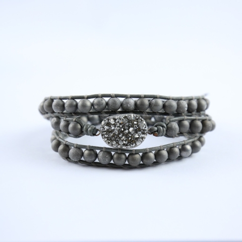 Vòng tay 3 lớp mặt đá Druzy