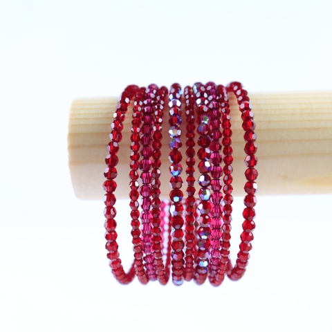 Vòng tay xâu thép cứng 10 tầng hạt Swarovski Crystal