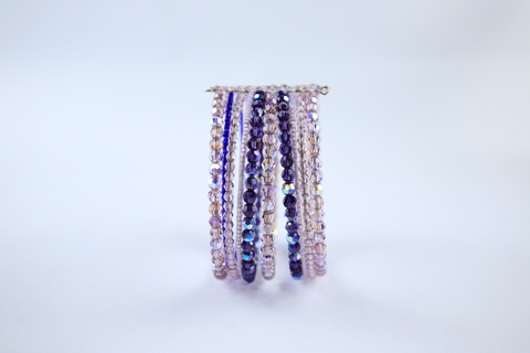 Vòng tay xâu thép cứng 10 tầng nhiều loại hạt