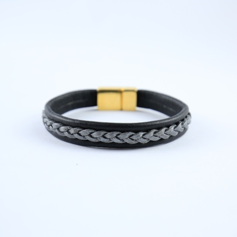 Vòng tay khâu da tết trên da bản