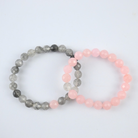 Set vòng tay đá đôi nam/nữ điểm 1 hạt đá