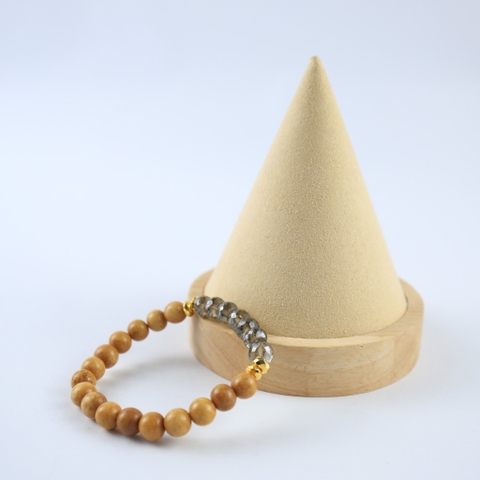 Vòng tay xâu chun, hạt xương, đá bánh xe và GP hematite